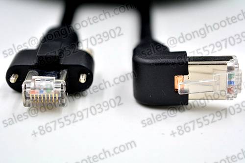 GigE Vision Ethernet Cable  with Camera side Fasten Screws for Vision Inspection System
